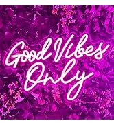 Good Vibes Only Neon Sign,Good Vibes Neon Signs for Wall Decor,Beautiful Pink Good Vibes Only Neo...