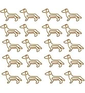 20Pcs Gold Dachshund Shaped Paper Clips,Cute Small Paper Clips,Cute Paperclips Bookmarks Planner,...