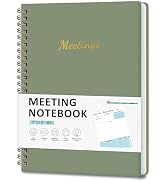 Meeting Notebook for Work Organization, Work Planner Notebook with Action Items, Project Agenda P...
