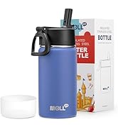 Mollcity 12 oz Small Water Bottle with Straw Lid-Stainless Steel Vacuum Insulated Sports Water Bo...