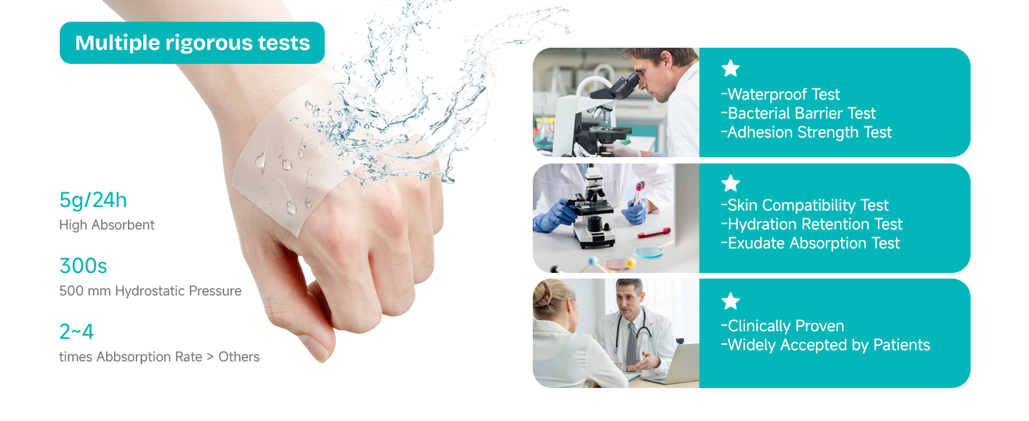 Our hydrocolloid dressings undergo multiple strict quality tests