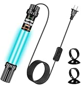 hygger 20W Aquarium U-V Light for 100-1200 Gallon, Submersible Clean Light for Green Water and Al...