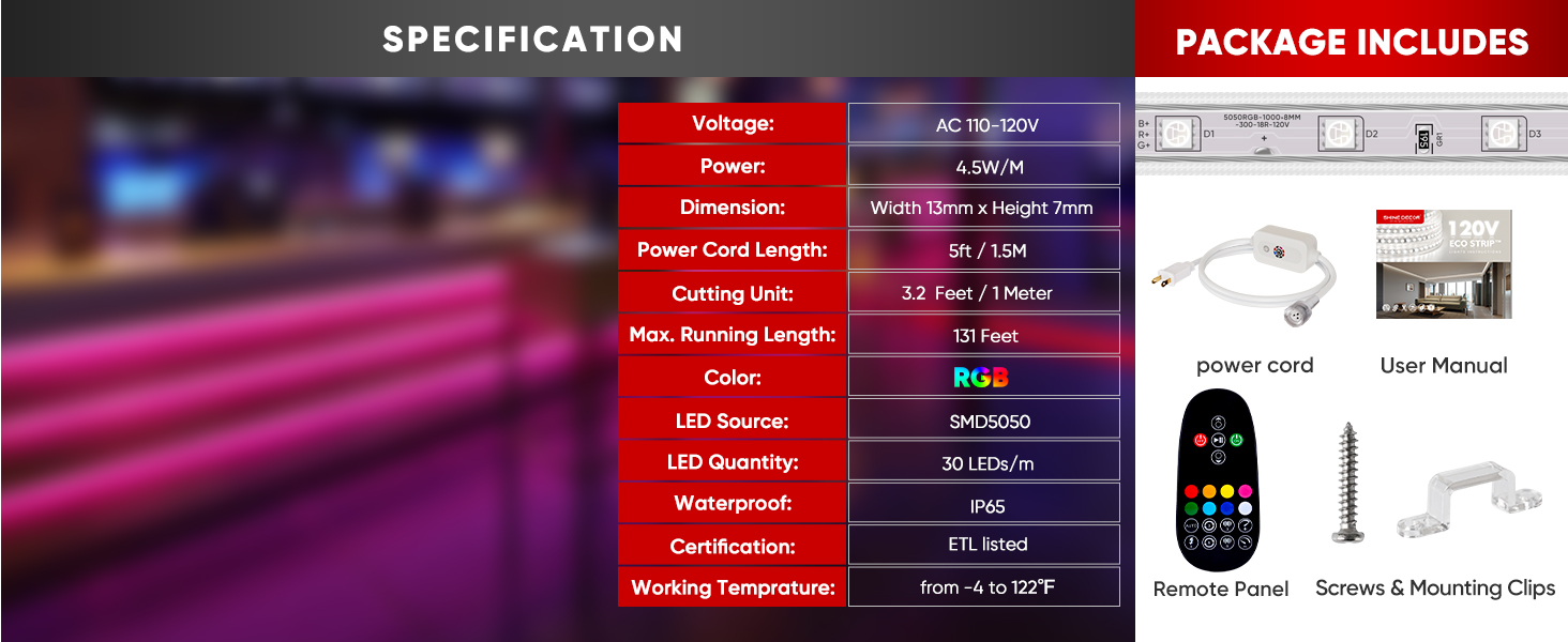 color changebale strip lighting outdoor