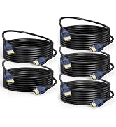 ApoJodly 4K HDMI Cable 12 FT 5-Pack, HDMI Cord 12 Foot High Speed HDMI 2.0 Cable Ultra HD 4K@60Hz...