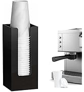 RHBLME Black Coffee Cup Dispenser, Cup and Lid Organizer Fits 5 to 18 oz Disposable Paper & Plast...