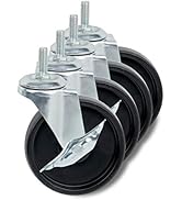 Honey-Can-Do SHF-01939 4-Inch Caster Roller Wheels for HCD Shelving Unit, Set of Four,Black