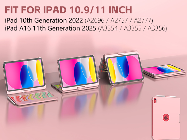 ipad a16 case with keyboard,ipad 10th generation case with keyboard,a16 ipad case with keyboard