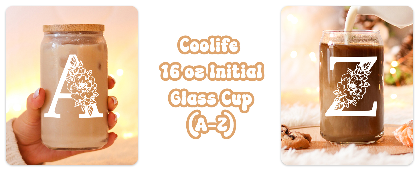 mothers day gifts for her,iced coffee glasses,birthday gifts for women,glass cups with lids straws