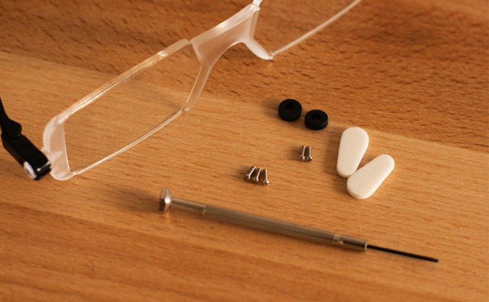 eyeglass repair kit DIY home improvement nose pads glasses sunglasses precision screw driver tools