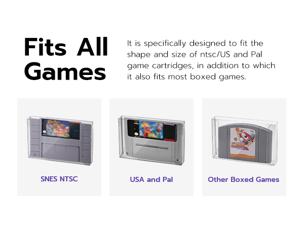 FITS ALL SNES NTSC/USA & PAL GAMES