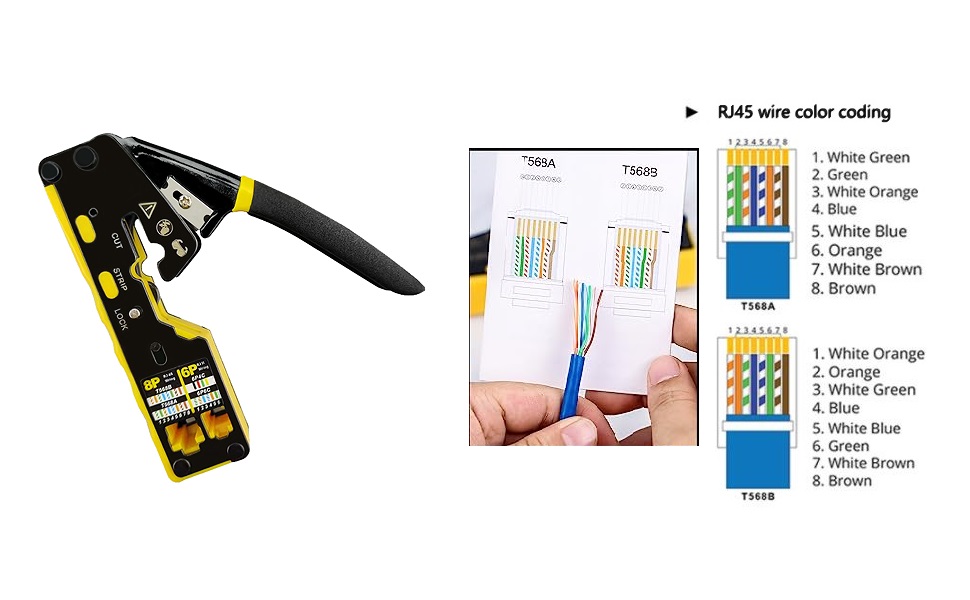 Passthrough RJ45 RJ11 Crimping Crimper Tool set