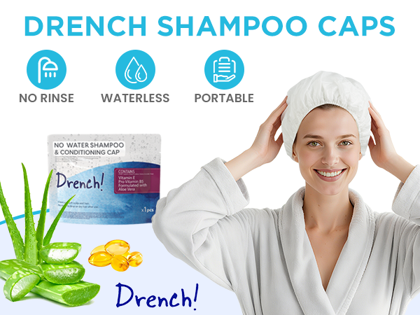 B07CVJLPNX - Drench Shampoo Caps 6 Pack