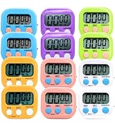 12 Pack Multi-Function Electronic Timer - Kitchen Timer,Magnetic Digital Timers,Big LCD Display, ...
