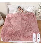 COZYTY Electric Blanket Queen Size, Super Cozy Luxury Faux Fur & Thick Sherpa Heated Blanket with...