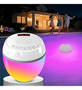 FluSing 3 in 1 Bluetooth Pool Speaker with Digital Thermometer, Floating Pool Speaker with Colorf...