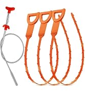 Drain Snake Hair Clog Remover – 20 Inch Plastic Sink Unclogger & Stainless Steel Claw - Drain Cle...