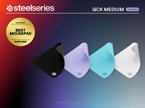 SteelSeries QcK Mousepads in Black, Lavender, Aqua, and White