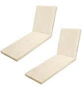 Iheqard Outdoor Chaise Lounge Cushions for Patio, 71"x22"x3" Lounge Chair Cushions Set of 2, Wate...