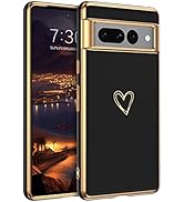 BENTOBEN Google Pixel 7 Pro Case, Google Pixel 7 Pro Phone Case Electroplating Heart Camera Prote...