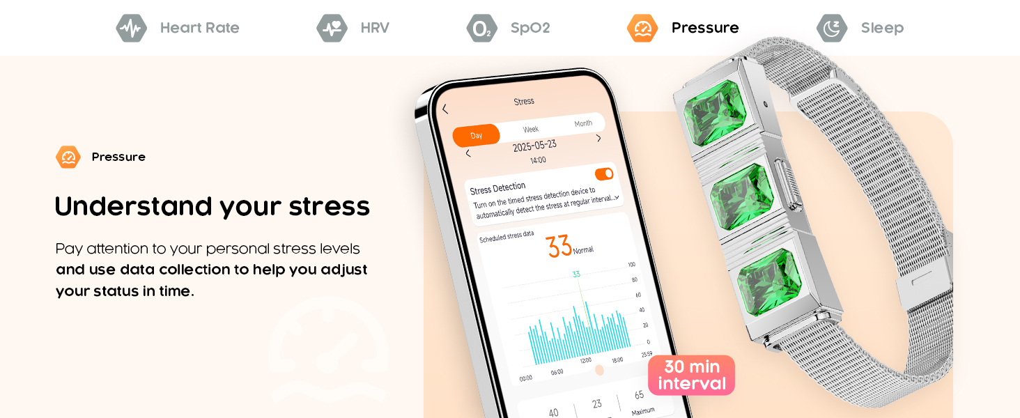 Women's Smart Bracelet with Pressure