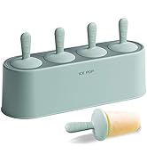 Popsicle Mold Set 4 Pieces Homemade Silicone Popsicle Maker Easy Release Ice Cream Molds Reusable...