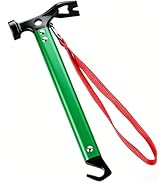 Carbon Steel Aluminum Camping Hammer, 12" Small Lightweight Three-in-One Functional Tent Stake Ha...