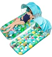 FindUWill Pool Floats with Canopy Adults - 2 Pack XL Pool Floats with Headrest, Removable Shade, ...
