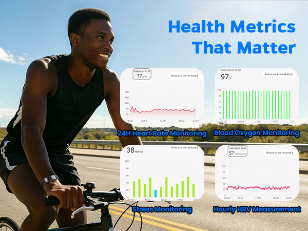 Smart Bracelet for Women Men, Fitness Trackers Bracelet, Sleep Tracker Health Bracelet,Smart Band