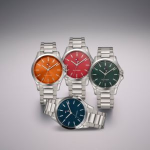 The Tommy Hilfiger Stainless Steel Mens watches in red,green,blue and orange dial colors.
