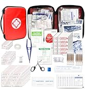 Travel-First Aid-Kit Car-Home 300PCS Survival-Kit Outdoor-Adventure - Small Portable Red Emergenc...