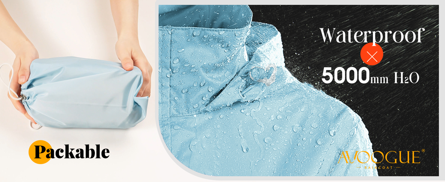 Hount Women Rain Jackets Travelling Portable Raincoats