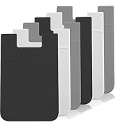 Adhesive Phone Wallet Card Holder for Phone Case, Silicone Credit Business ID Cards Pocket on Bac...