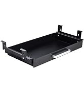 OSteed Under Desk Drawer Organizer 21" Black Upgraded with Adjustable Brackets, Sliding Pull-Out ...