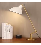 PSDSSHIIS Desk Lamp Modern Industrial 100% Metal Table Lamp 22", Soft White Light (3000K) with Ad...
