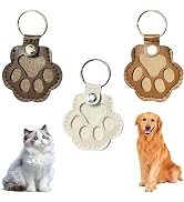 glozaic 4-Piece Pet Paw-Shaped Leather Keychain Set Memorial Container for Storing Pet Hair Gift ...