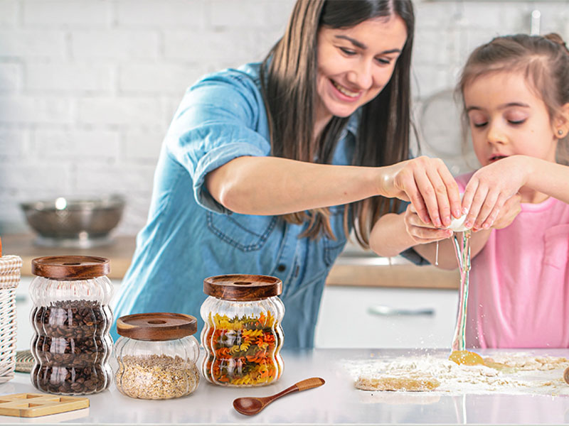 Food Storage Jar for Pasta Coffee,Tea,Spice Containers Sugar,Cookies,Nuts,Snack,Candy Jar