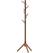 Aibiju Wooden Coat Rack, Freestanding Hall Tree with 8 Hooks Easy to Assemble Suitable for Childr...