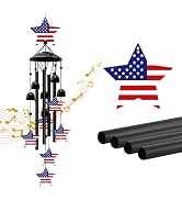 36 Inch American Flag Wind Chimes for Outside, for Women Men – Memorial Day & Independence Day De...