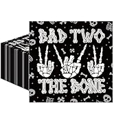 50PCS Bad 2 the Bone Napkins - Bad Two the Bone Party Decorations Boy Skull 2nd Party Napkin Rock...