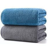 Lumimi 2 Pack Premium Microfiber Bath Towels - Ultra Soft & Quick Dry 55" L x 27" W, Lightweight ...