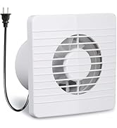 Hose Vary 4 Inch Wall-Mounted Exhaust Fan, Small Bathroom Fan, IPX4 55CFM Window Extractor Fan w/...