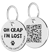 MYLUCKYTAG Stainless Steel QR Code Pet ID Tags Dog Tags - Pet Online Profile - Scan QR Receive In...