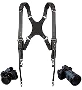 4J LEDR Camera Harness for 2 Cameras,Dual Shoulder Leather Camera Strap,Full Grain Leather Harnes...