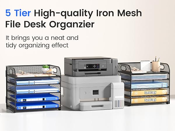 Office Desktop Paper Holder Paper Letter Tray Organizer with Handles Storage Organization Supplies