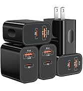 20W USB C Fast Charger+Quick Fast Charger 3.0 Wall Charger, Bangfun 5 Pack Dual Port PD Fast Char...
