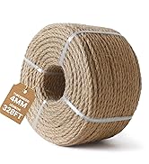 MERIANE 4mm Nature Jute Twine, 328 Feet Jute Rope for Cat Scratching Post DIY Arts Crafts Gardeni...