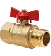 angry pony GHT 3/4 Garden Hose Ball Valve, Brass Hose Connector,Heavy-Duty Water Shutoff Valve, H...
