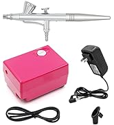Airbrush Makeup Set Pinkiou Air Brush Kit for Face Paint with Mini Compressor 0.4mm Needle and No...