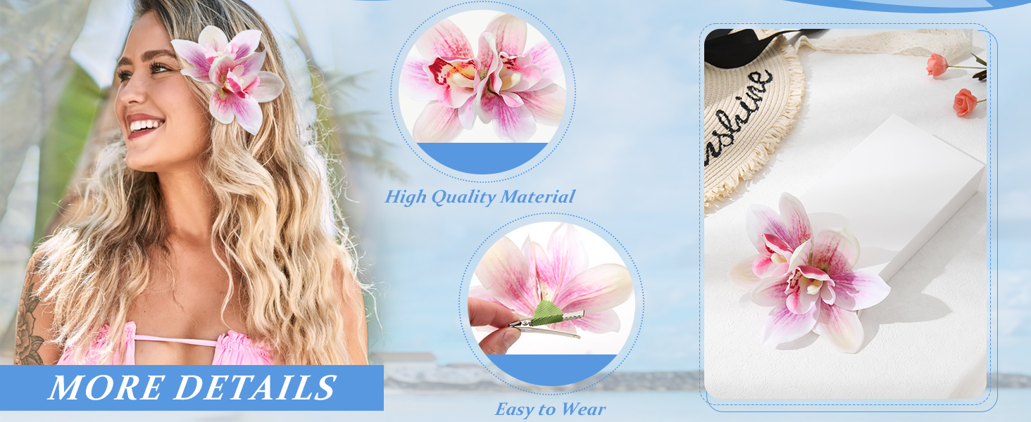 details of hawaiian hair clip
