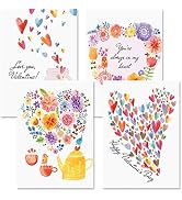 Current Paintbox Valentine Greeting Card - 8 Card Pack With White Envelopes, 4 Valentine Designs,...